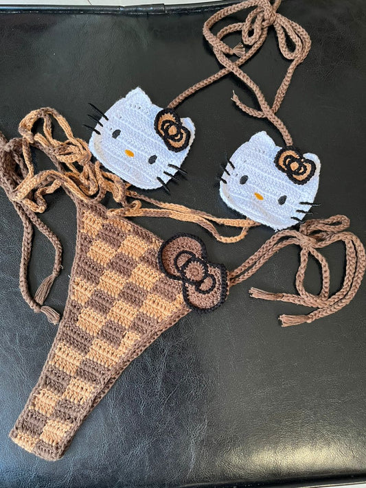 Brown kitty swimsuit