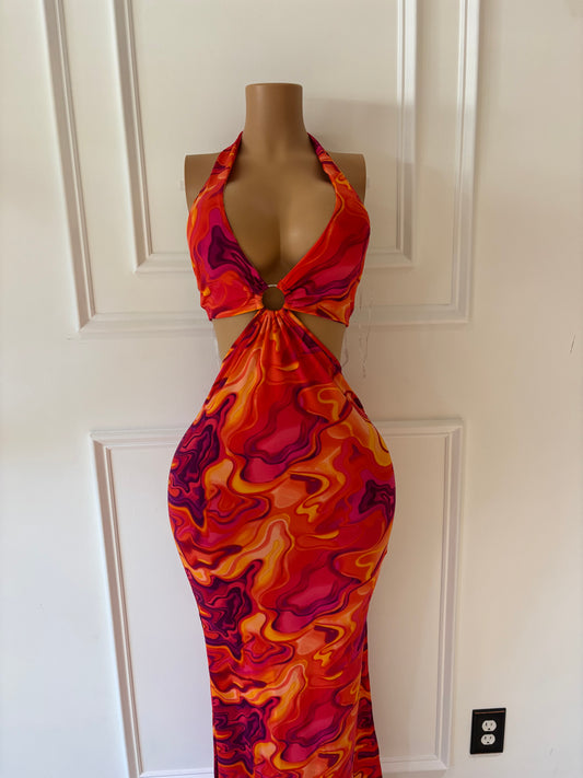 Pink and Red Dress
