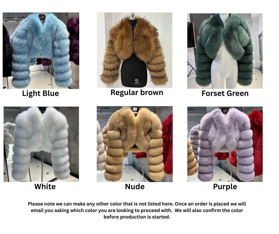 Cropped Fox Fur Bomber