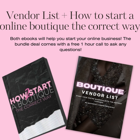Vendor List + How to start an online boutique correctly ebook
