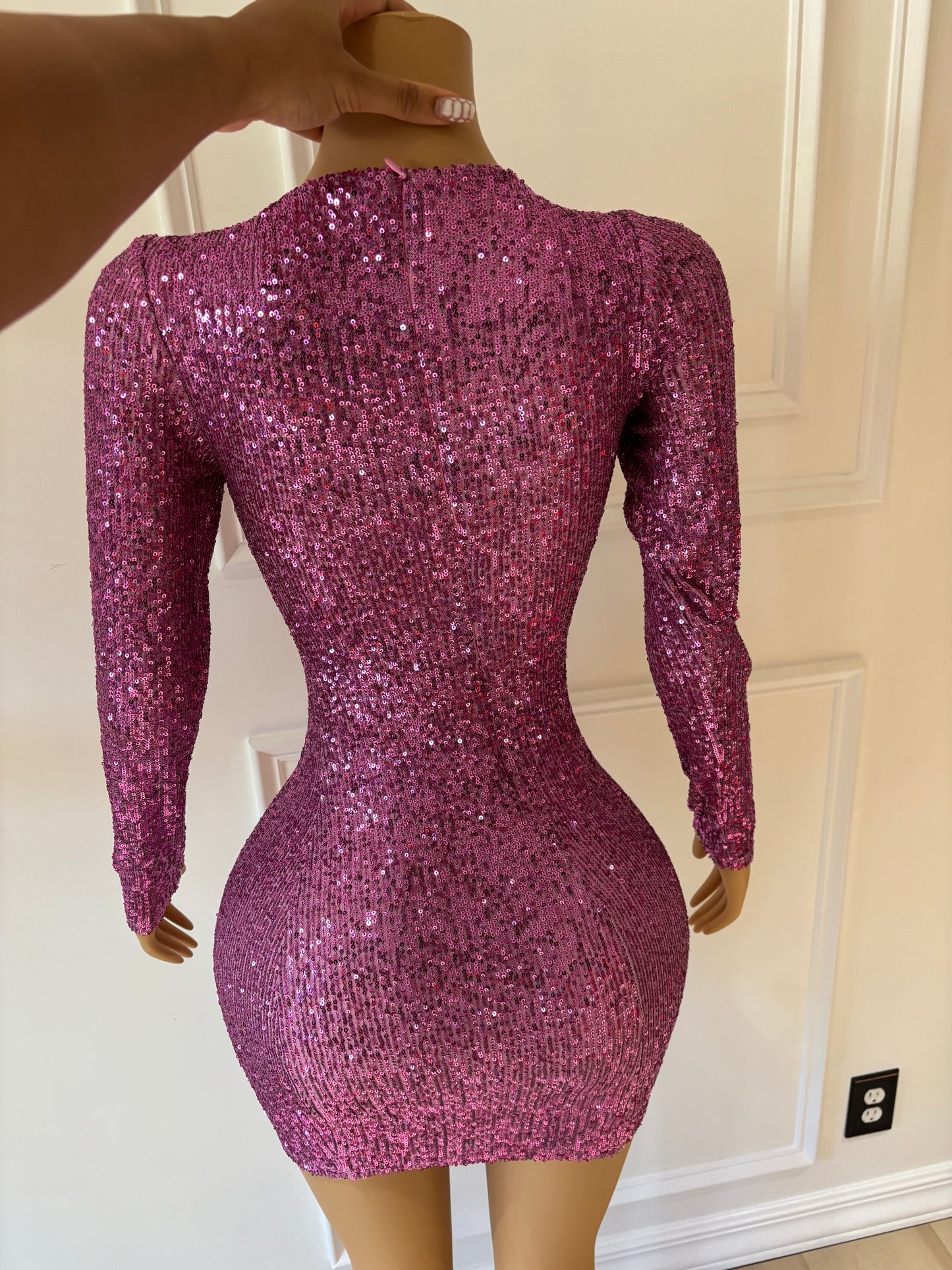 Pink sequin dress