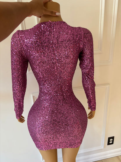 Pink sequin dress