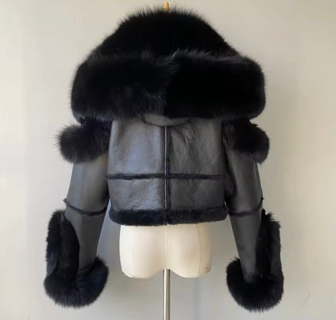 Lambskin Fox Cropped Shearling