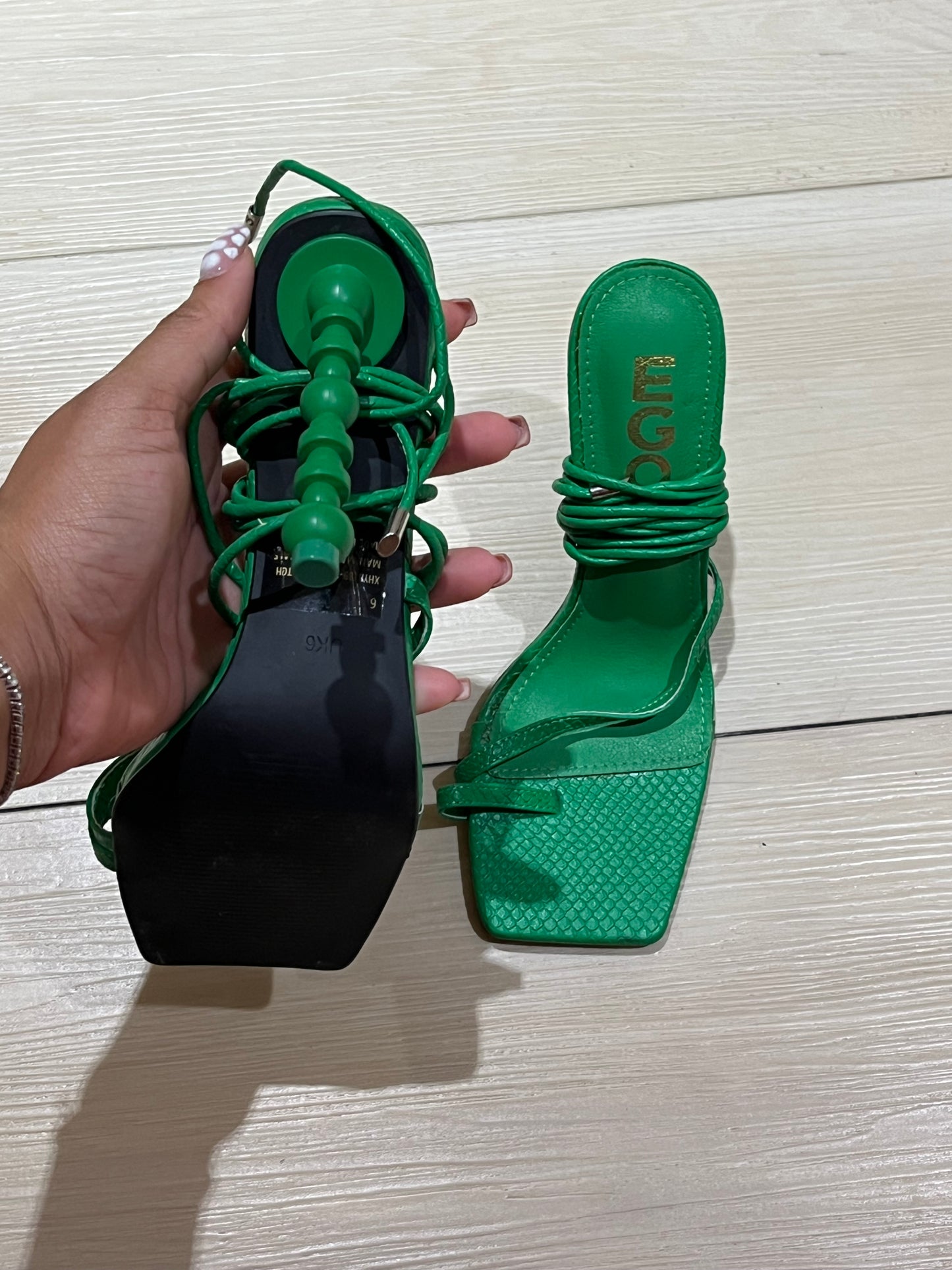 Green heels size UK 6