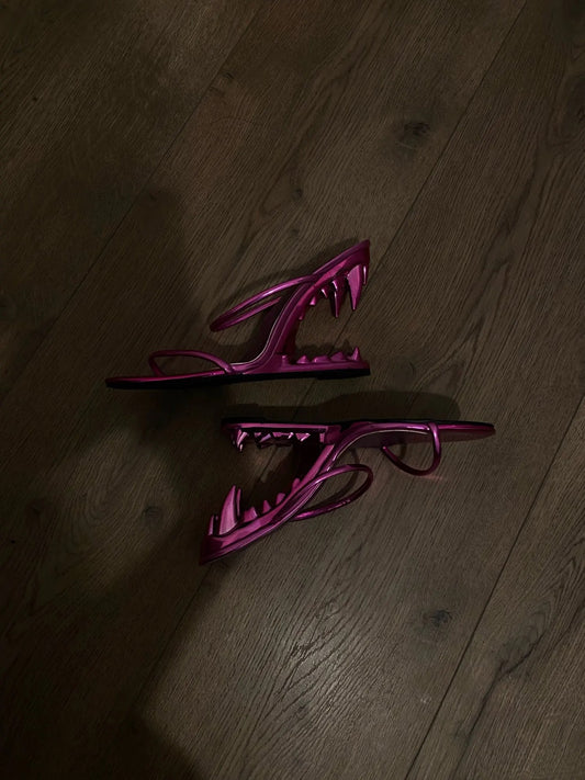Pink Metallic Teeth Shoes