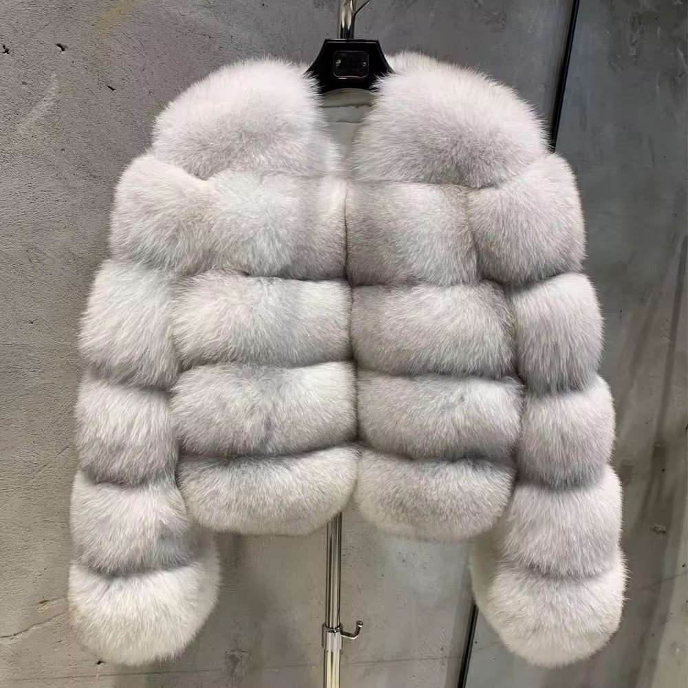 Fox Fur Bomber With No hood