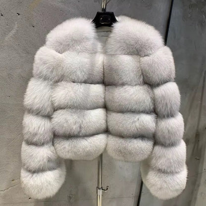 Fox Fur Bomber With No hood