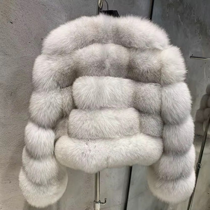Fox Fur Bomber With No hood