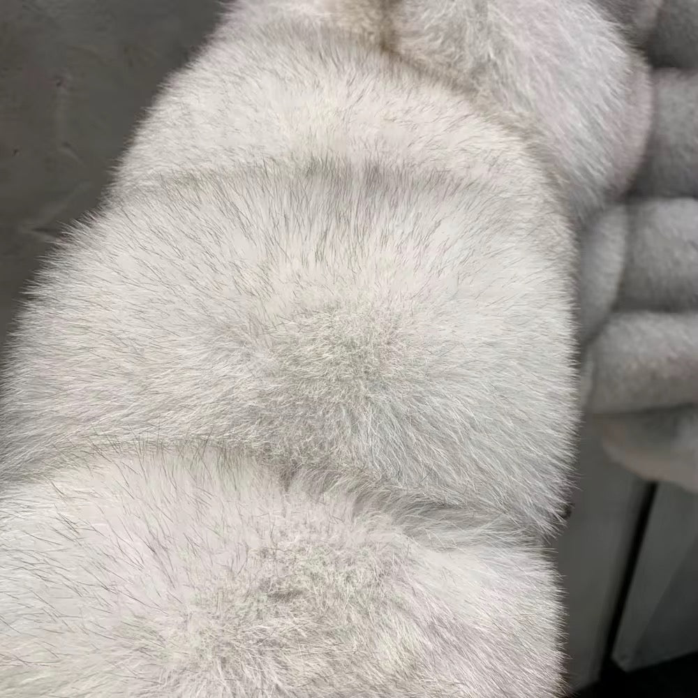 Fox Fur Bomber With No hood