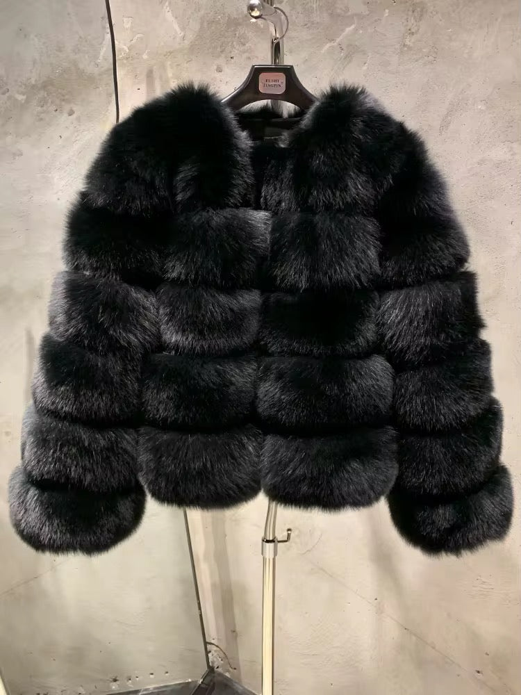 Fox Fur Bomber With No hood