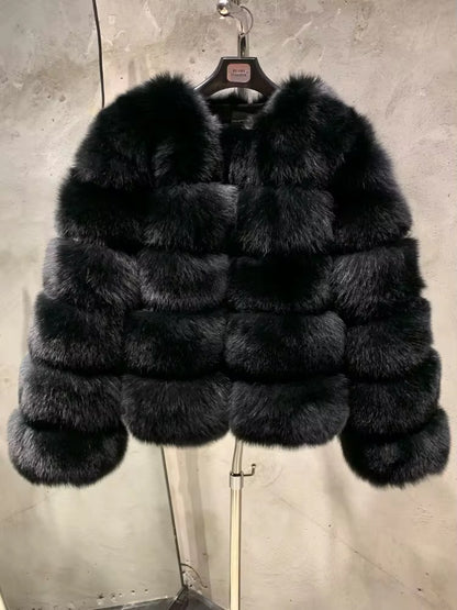 Fox Fur Bomber With No hood