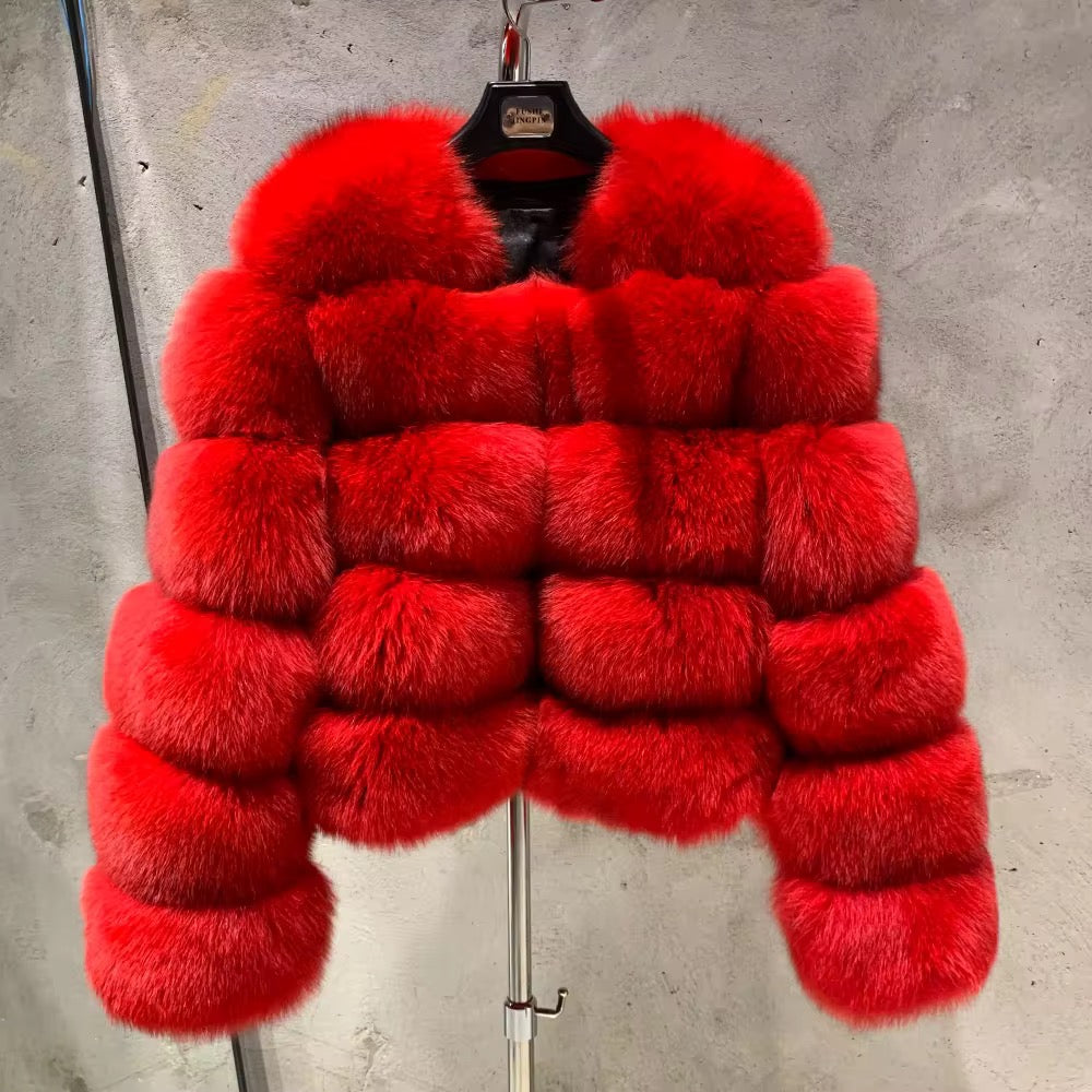 Fox Fur Bomber With No hood