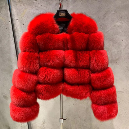 Fox Fur Bomber With No hood