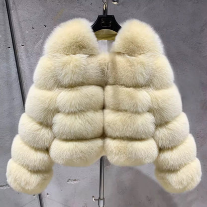 Fox Fur Bomber With No hood