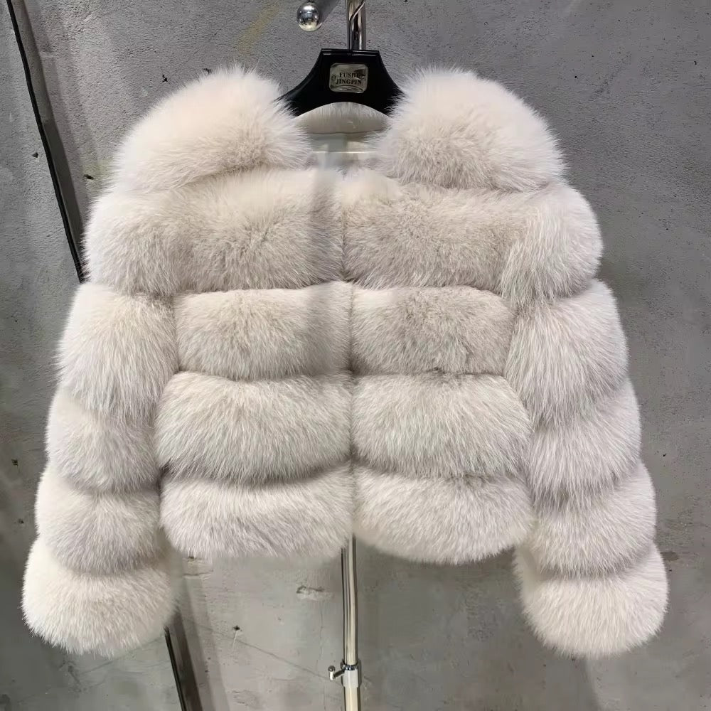 Fox Fur Bomber With No hood