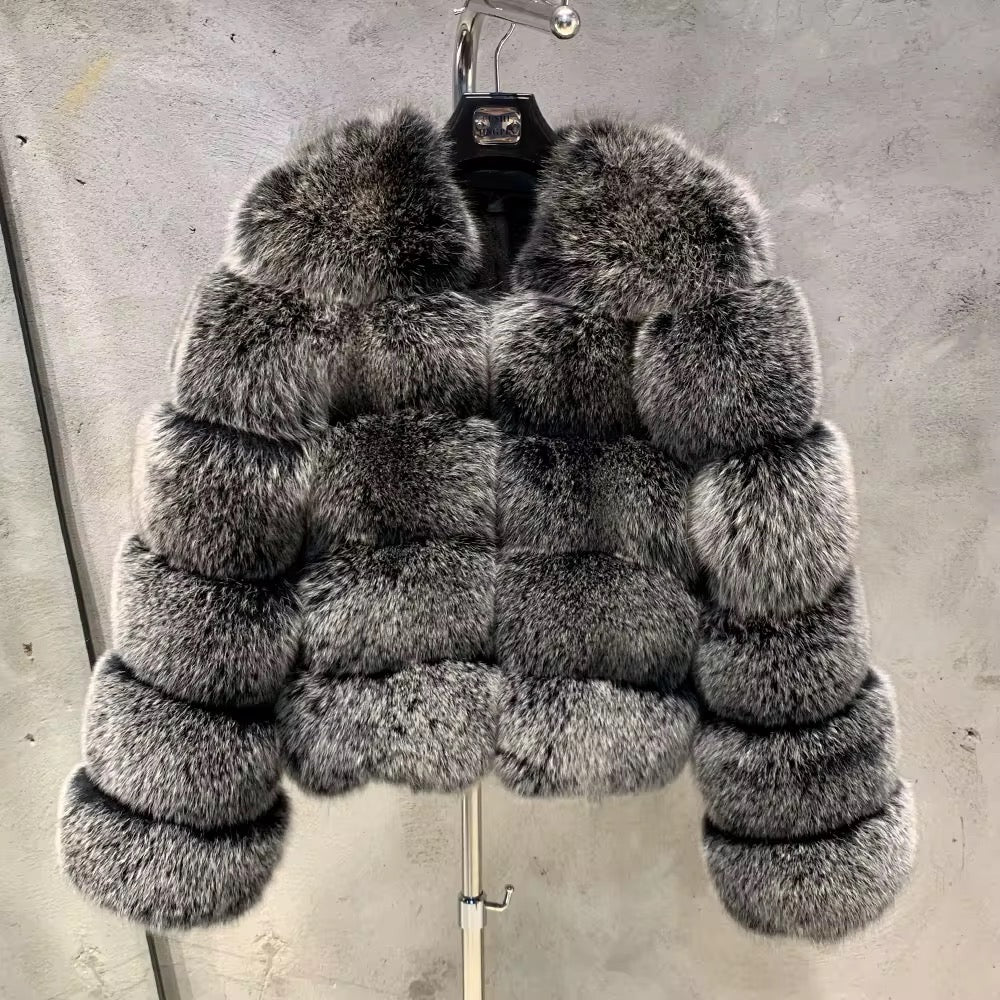 Fox Fur Bomber With No hood