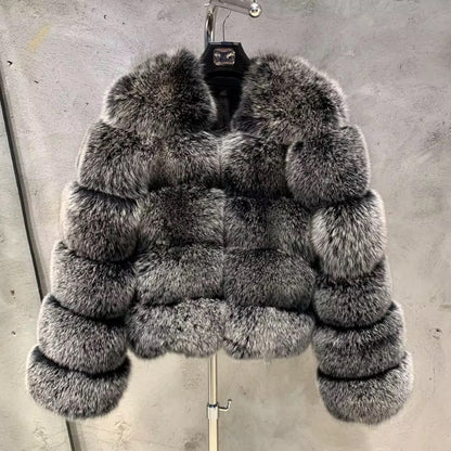 Fox Fur Bomber With No hood