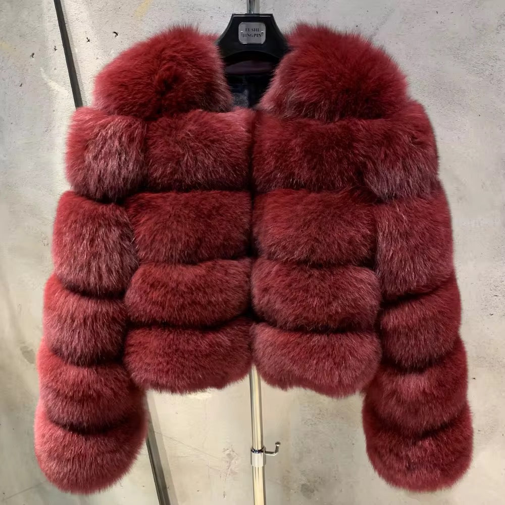 Fox Fur Bomber With No hood
