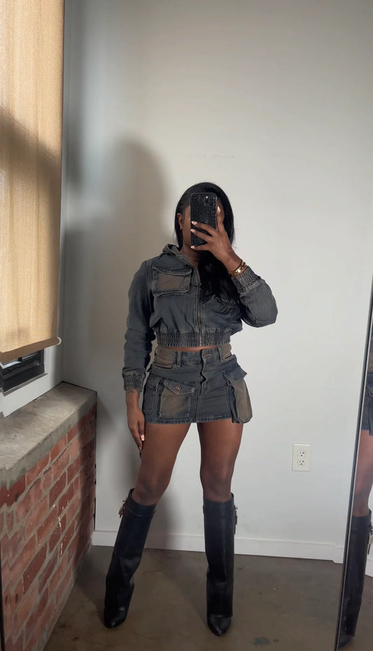 Denim Cargo Set