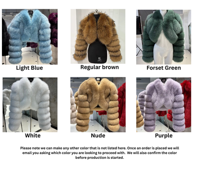 Cropped Fox Fur Bomber