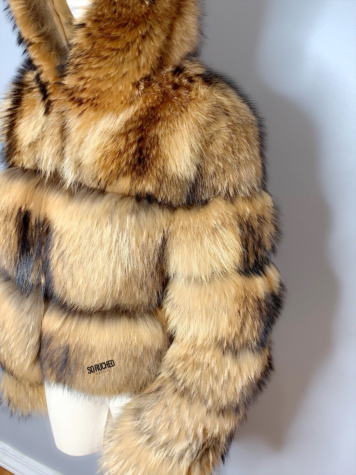 Raccoon Fur Coat With Hood